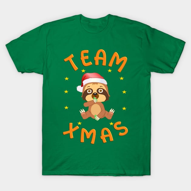 Team Xmas Sloth T-Shirt by madrigenum